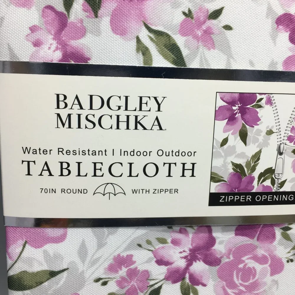 Badgley Mischka Floral Outdoor Tablecloth 70